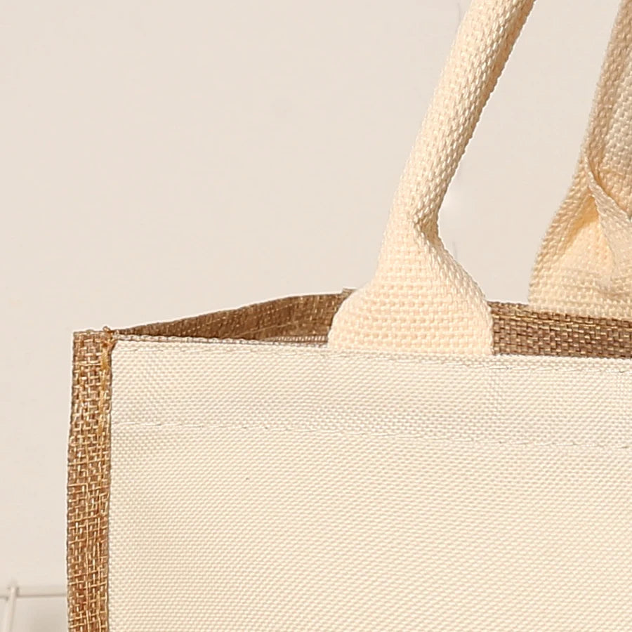 Fashionable Linen Handbag | Versatile Solid Colour Shopping Tote