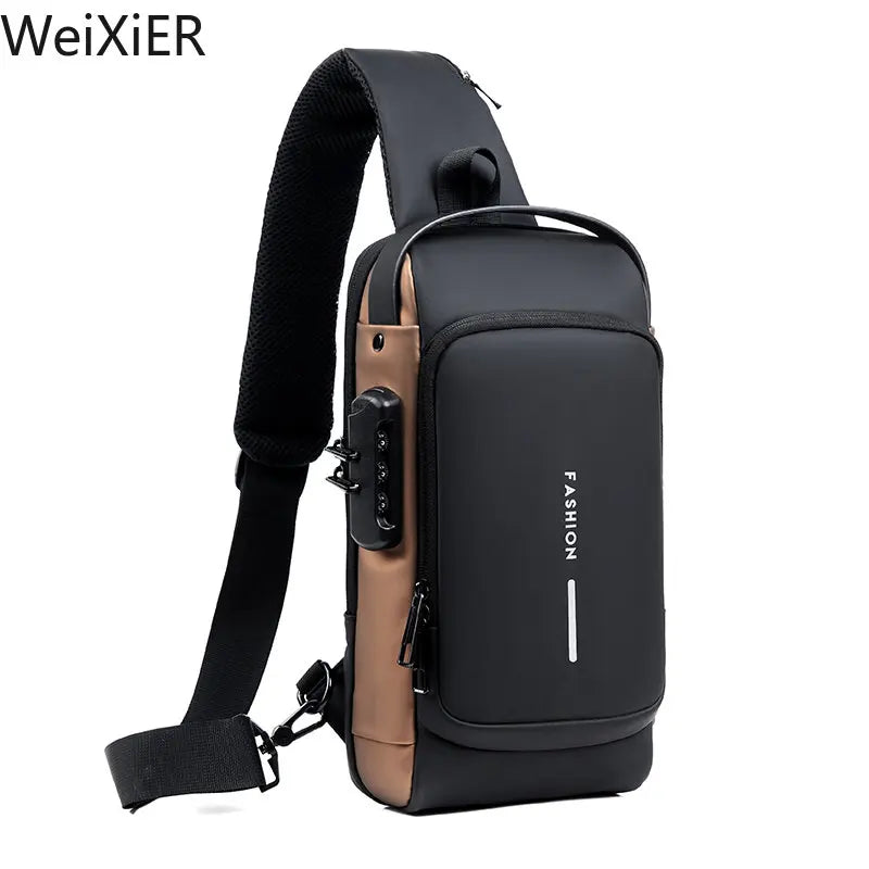 Men's Multifunctional Anti-theft USB Shoulder Bag | Travel Sling Bag
