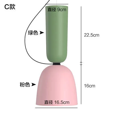 Danish Macaron Colors Pendant Lamp | Creative LED Indoor Lighting