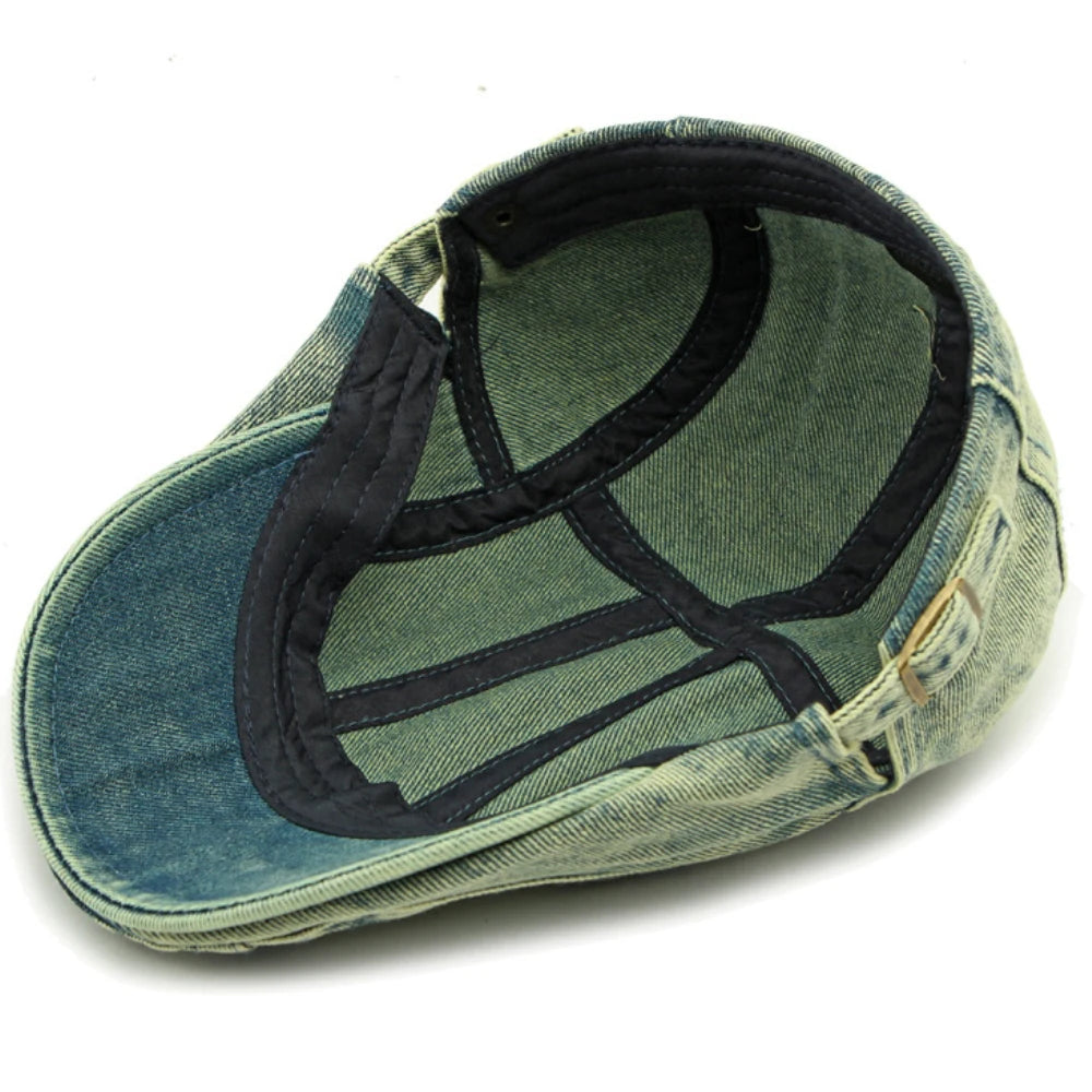 Unisex Adjustable Denim Beret Hat | Stylish Artist Cap