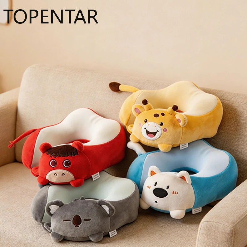 Cute Animal U-Shaped Neck Pillow | Ergonomic Travel Support