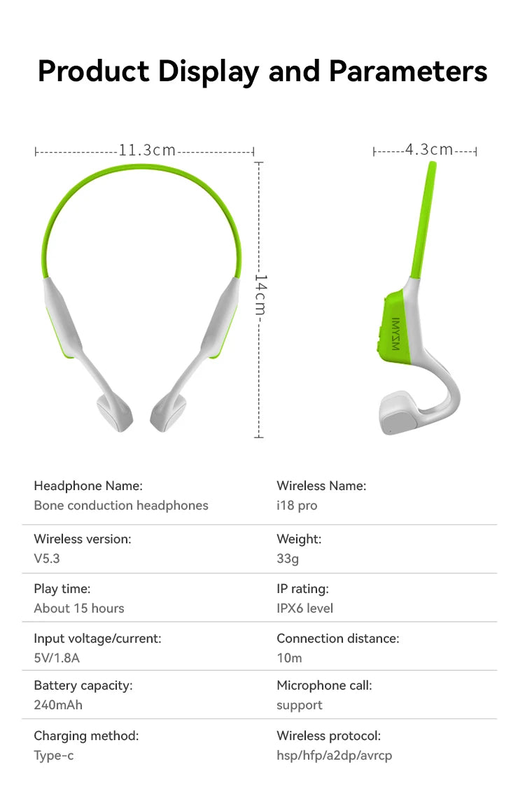 Bone Conduction Sport Headphones | Wireless Neckband Earphones