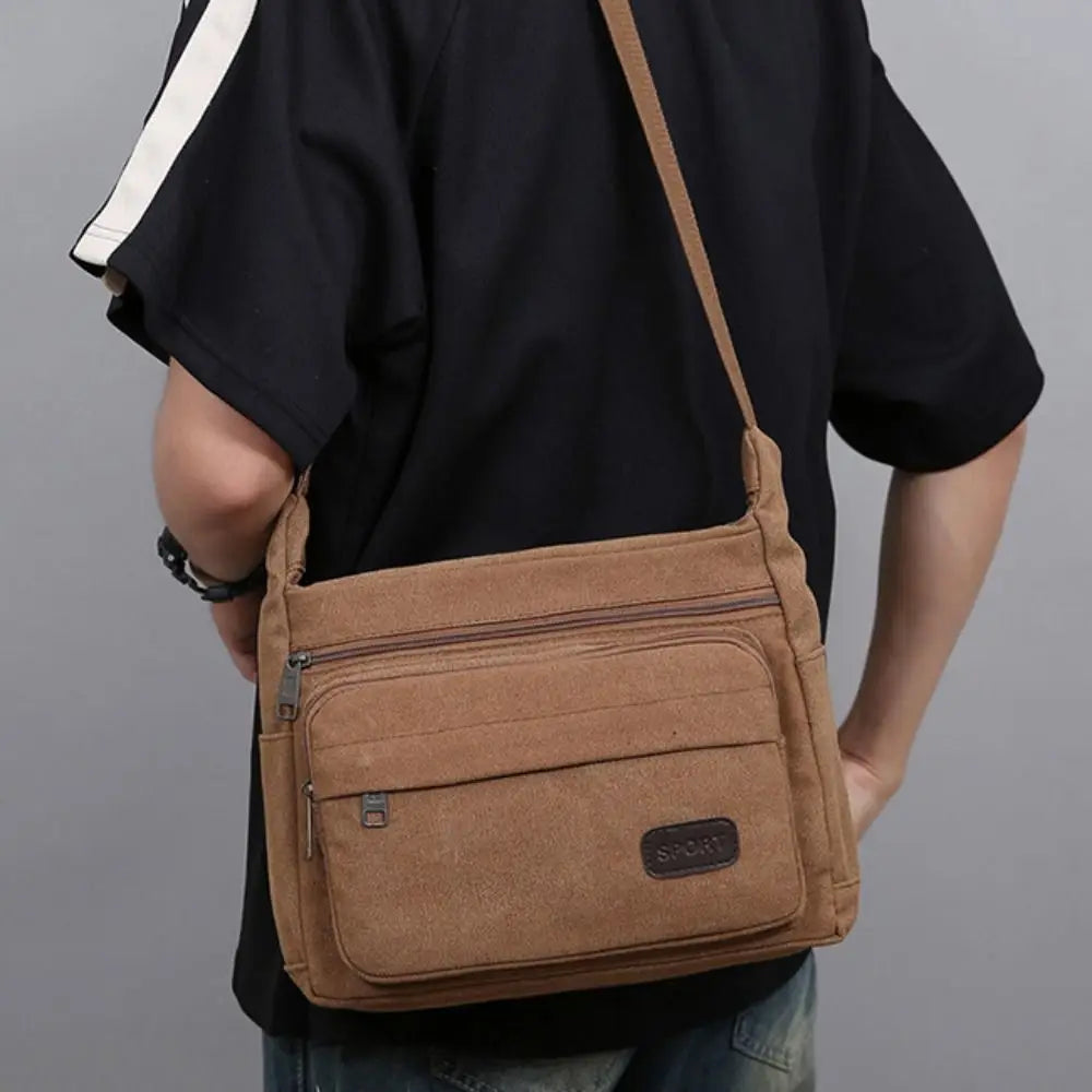 Bolso de Hombro de Lona Duradero de Gran Capacidad | Estilo Bandolera Versátil