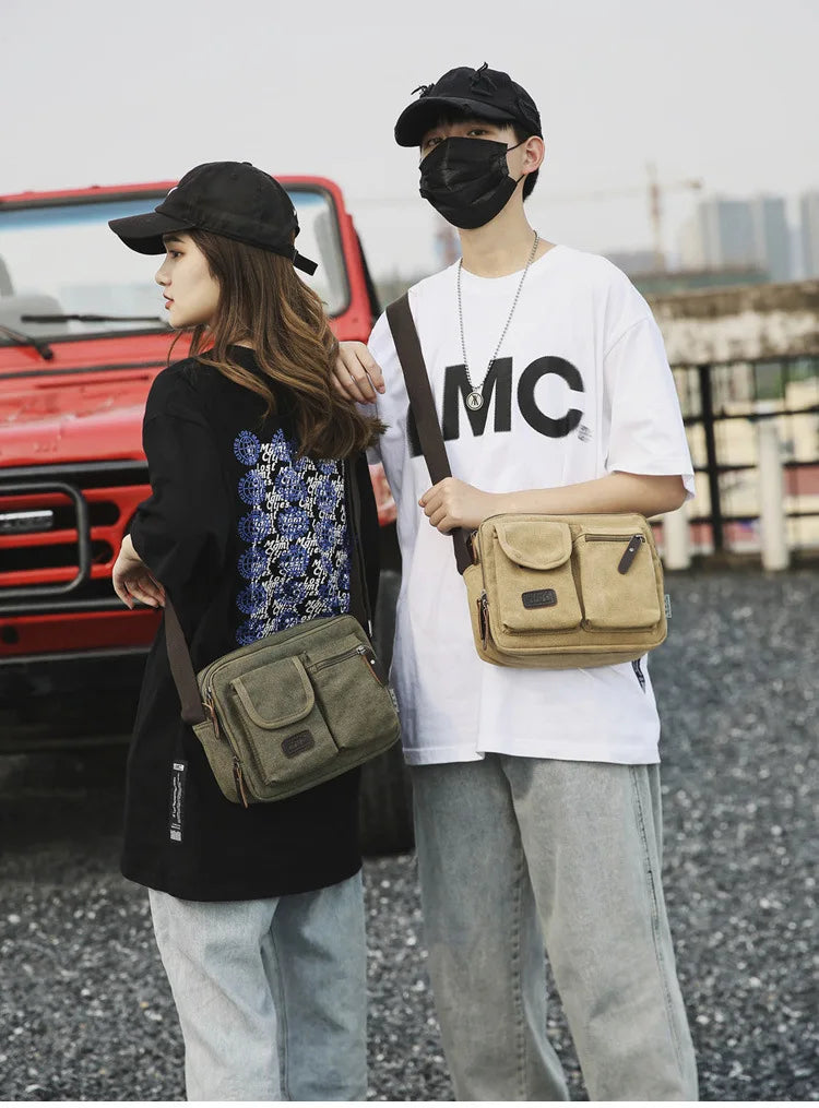 Men's Retro Canvas Shoulder Bag | Stylish Casual Messenger