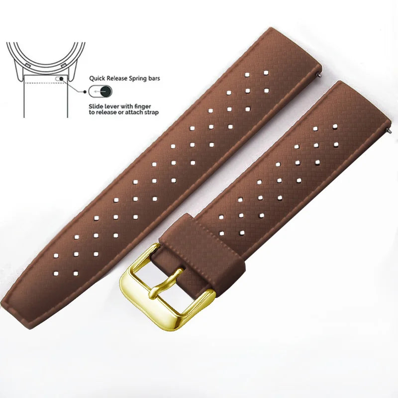 Tropical Silicone Watch Band | Quick Release Rubber Strap