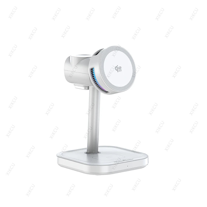 Cargador inalámbrico magnético de 25W con refrigeración por aire y luz LED