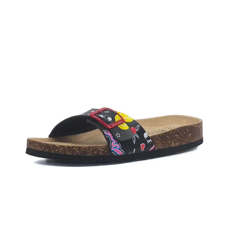 Elegantes chanclas de corcho de verano para mujer | Sandalias informales de playa