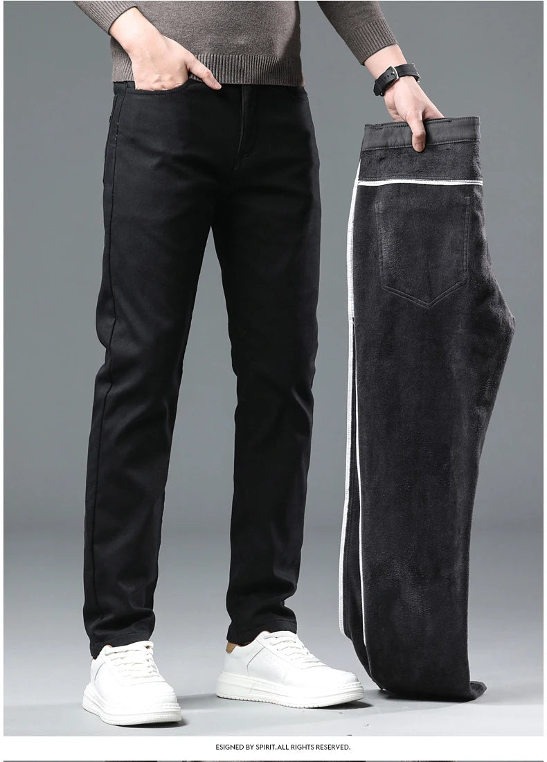 Men's Winter Fleece Pants | Thick Warm Casual Velvet Trousers