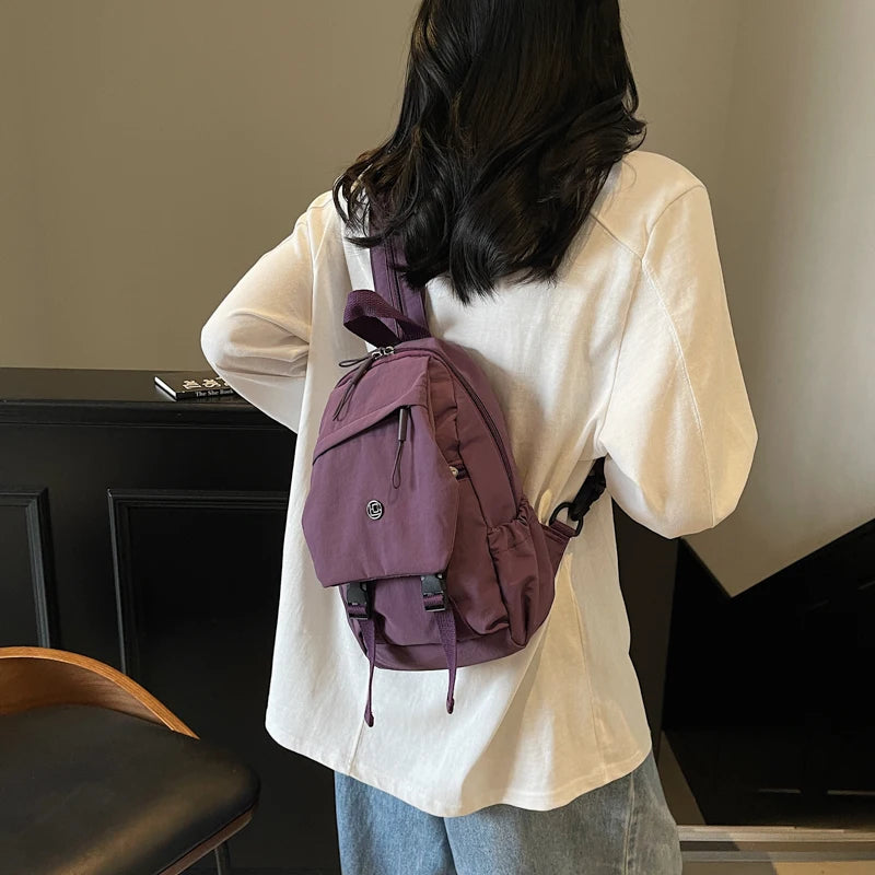 Versatile Solid Color Unisex Small Backpack | Large Capacity Design