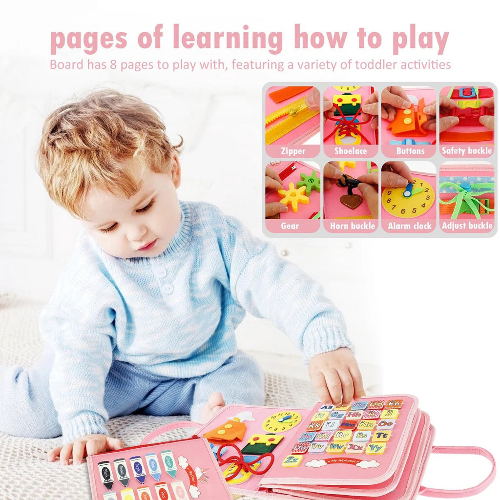 7-in-1 Montessori Busy Board | Engaging Learning Toy for Toddlers