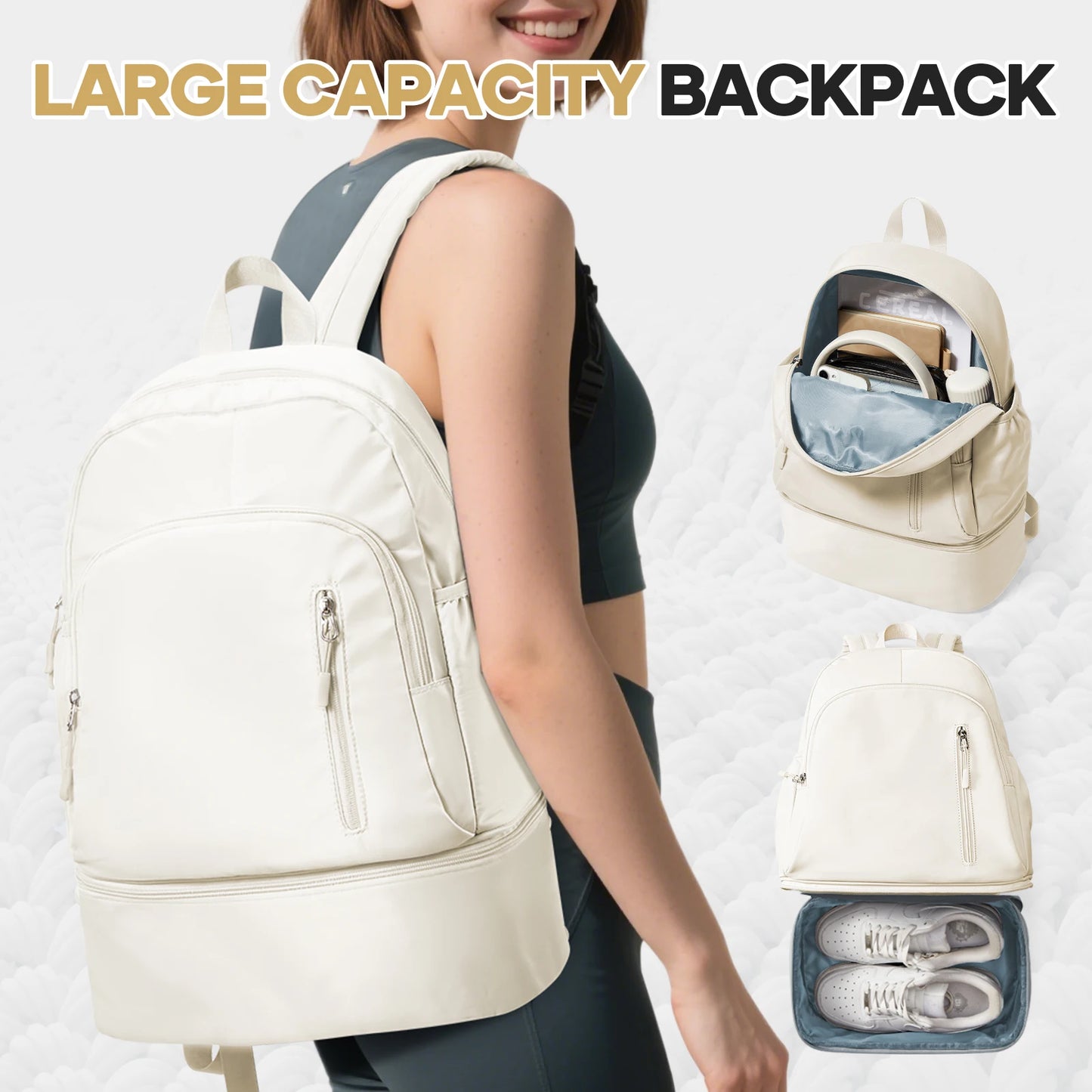 Versatile Waterproof Gym Backpack with Shoe Compartment