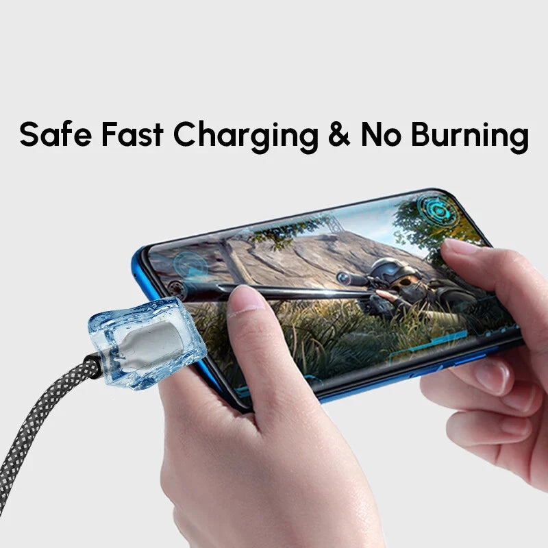 Magnetic Braided USB Type-C Car Charging Cable - 6A Data Transfer