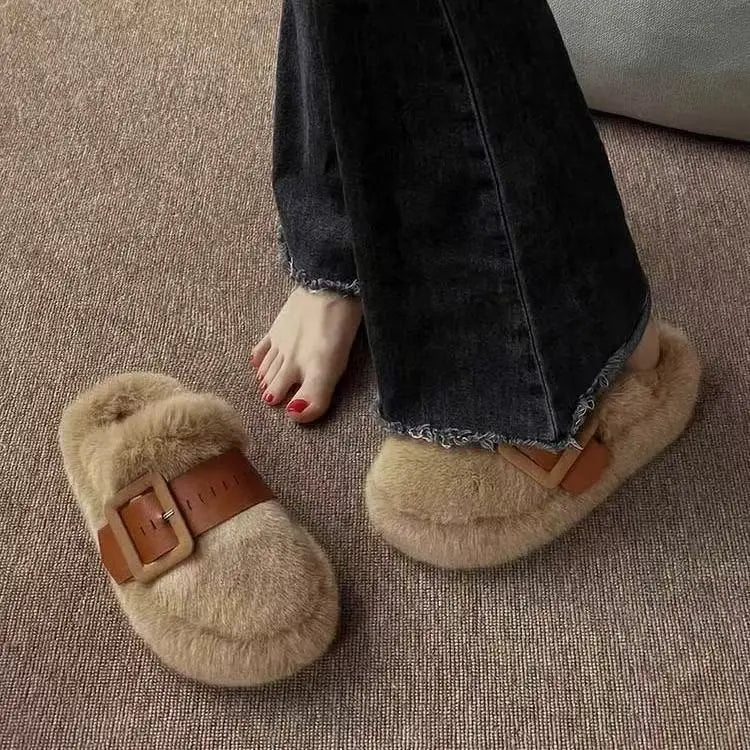 Cozy Women's Plush Winter Slippers | Anti-Slip Comfort Shoes