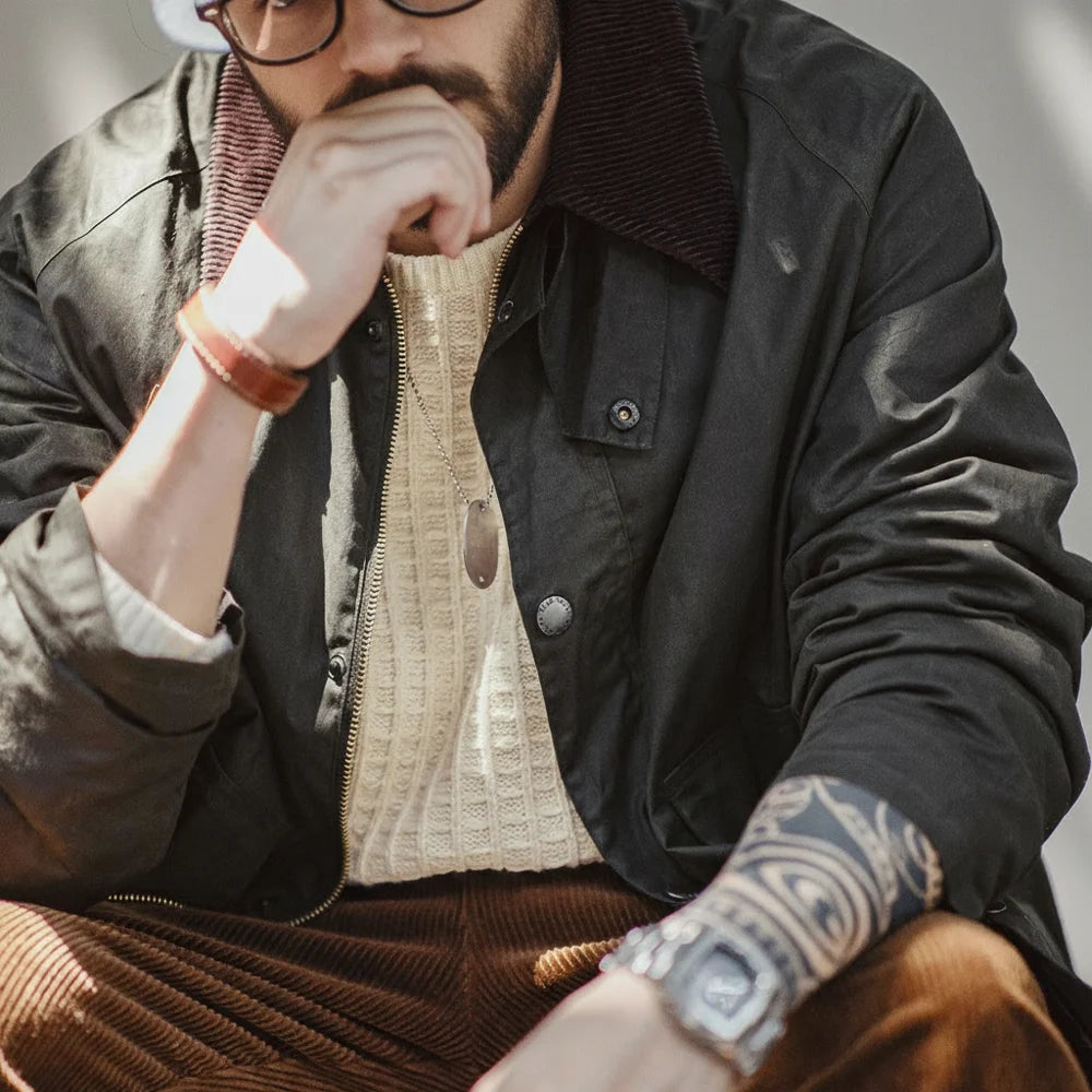 Vintage Waxed Fishing Jacket for Men | Classic Outdoor Coat