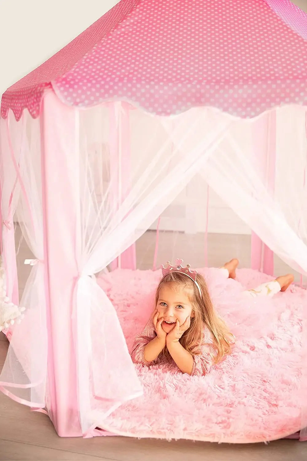 Portable Kids Toy Tipi Tent | Charming Pink Playhouse for Girls