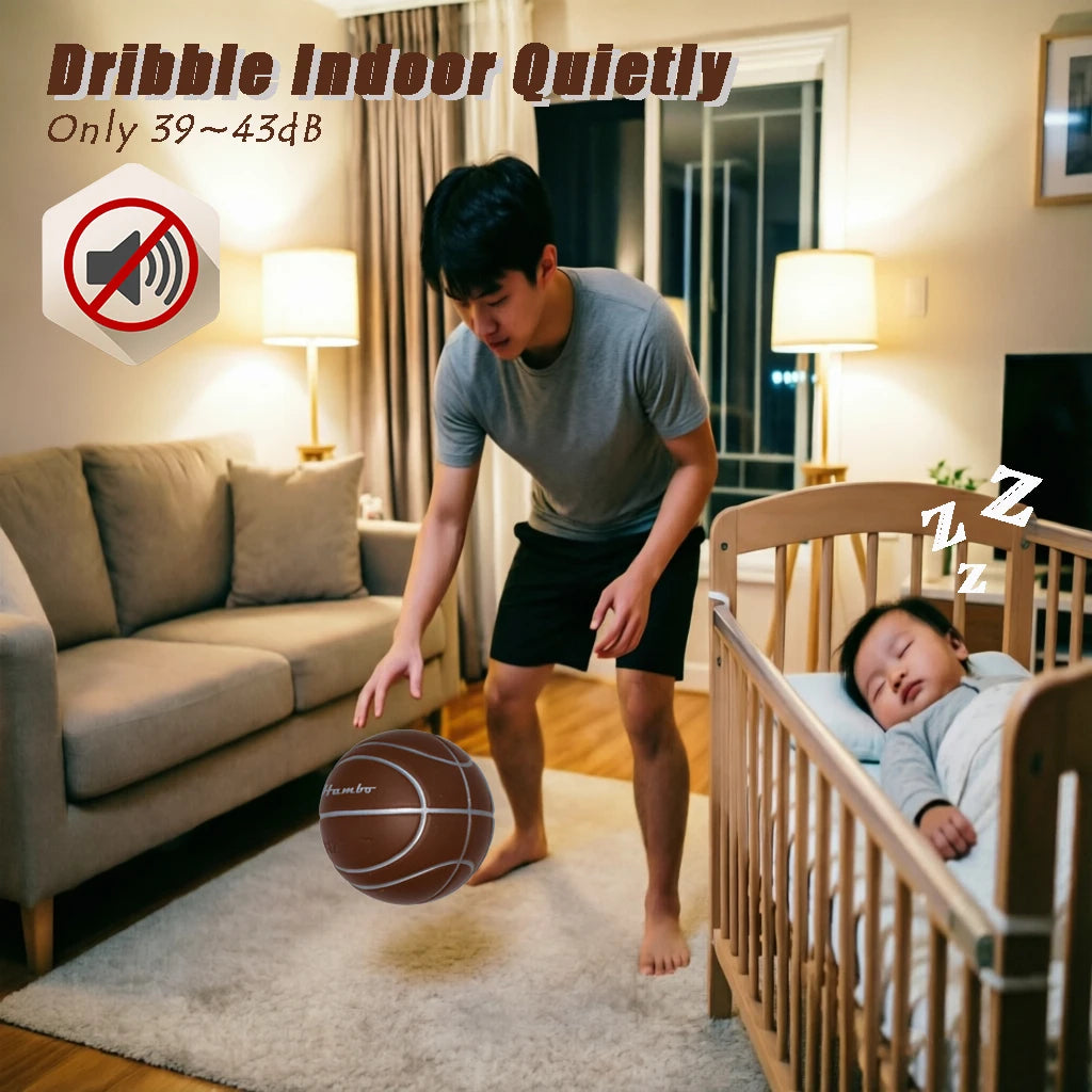 Silent Dribble Basketball - Airless Indoor Foam for Quiet Practice
