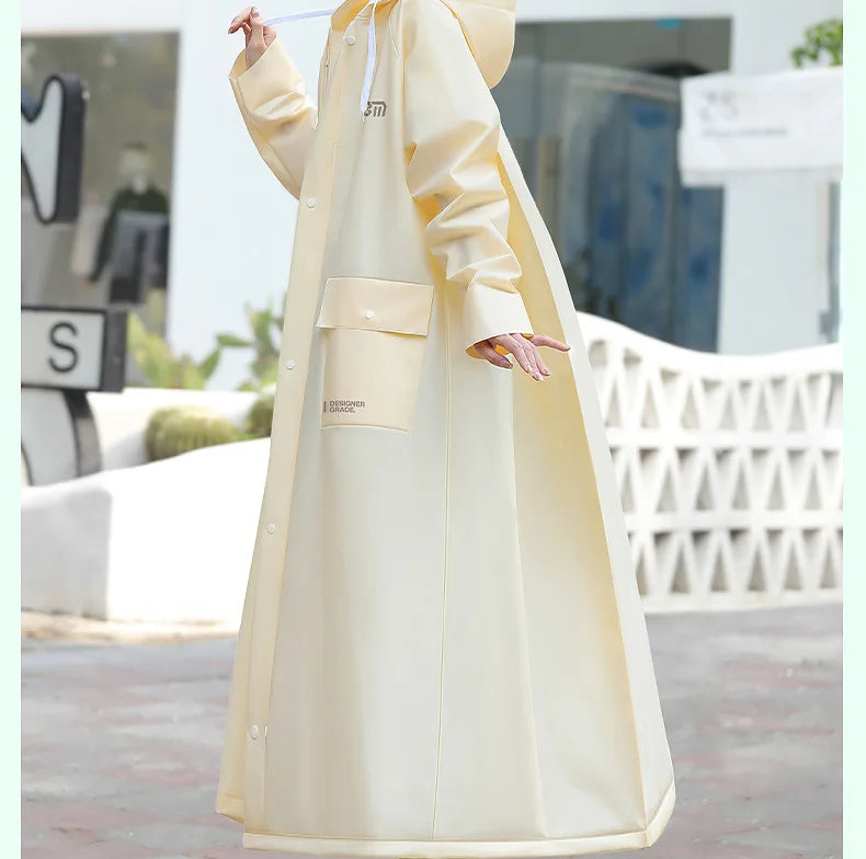 Long Full-Length Anti-Rainstorm Raincoat Poncho for Adults