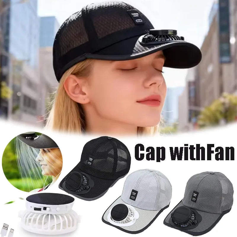 Solar Charging Fan Hat | Breathable UV Protection Baseball Cap