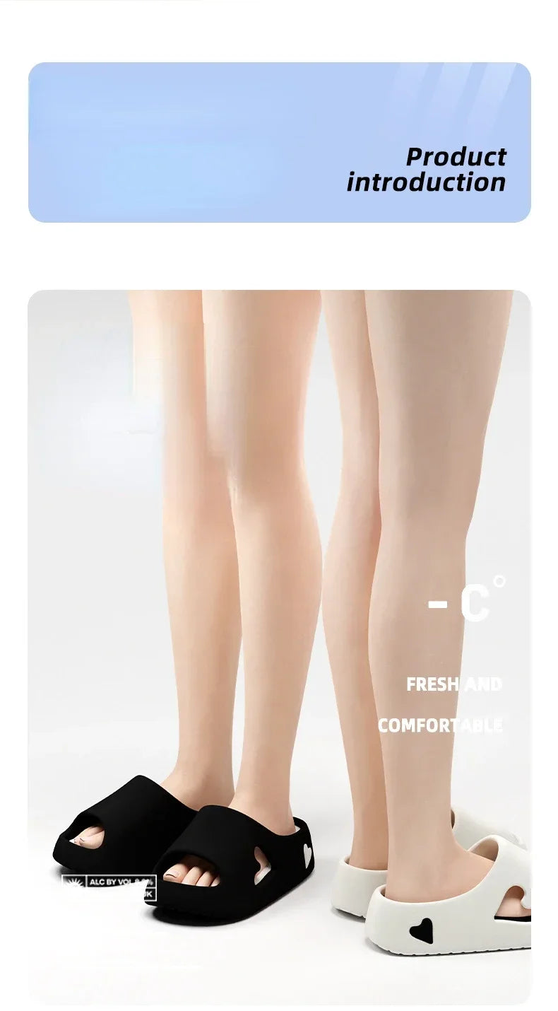 Women's Heart Platform Cloud Slippers | Soft Indoor & Outdoor Sandals
