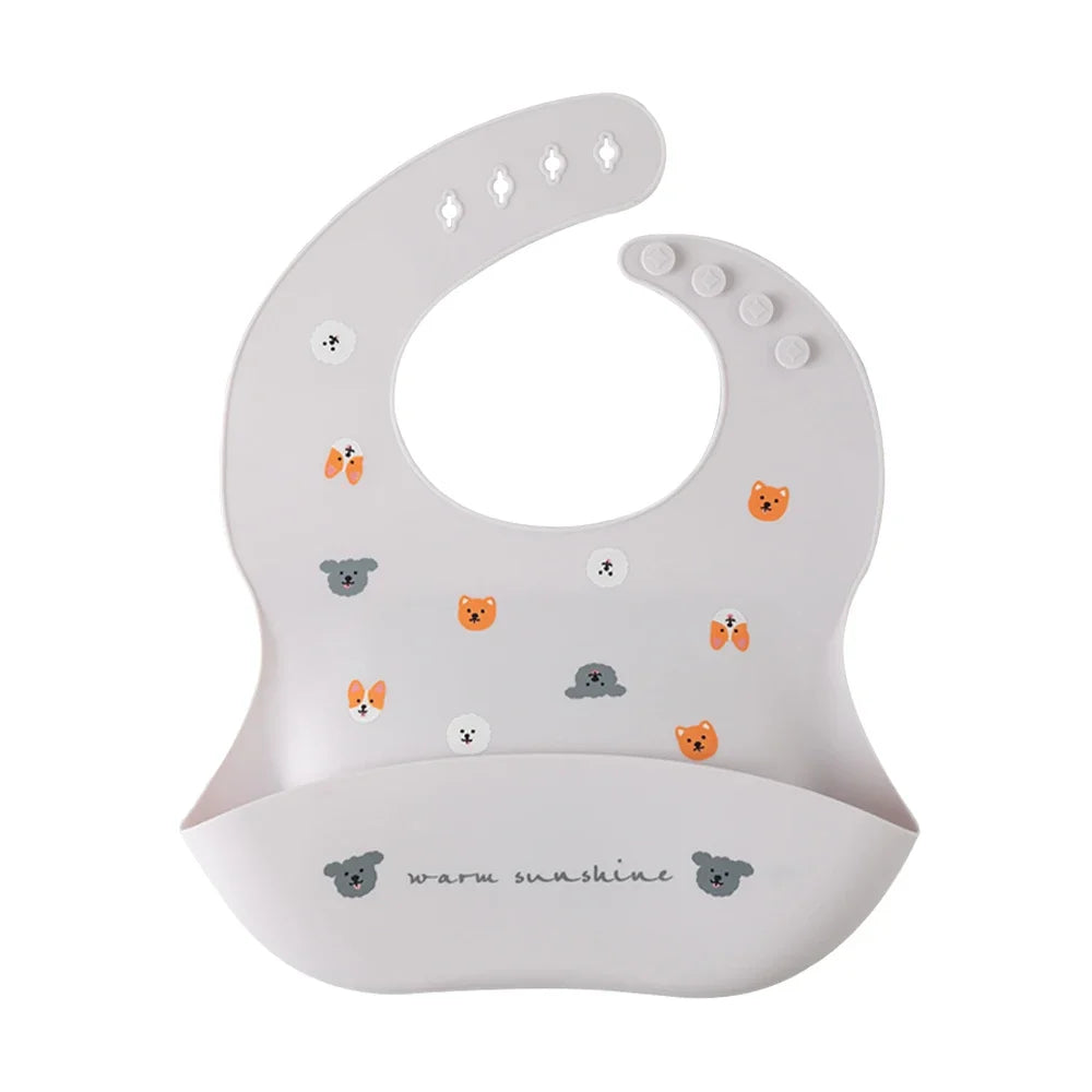 Adjustable Waterproof Silicone Baby Feeding Bibs for Kids
