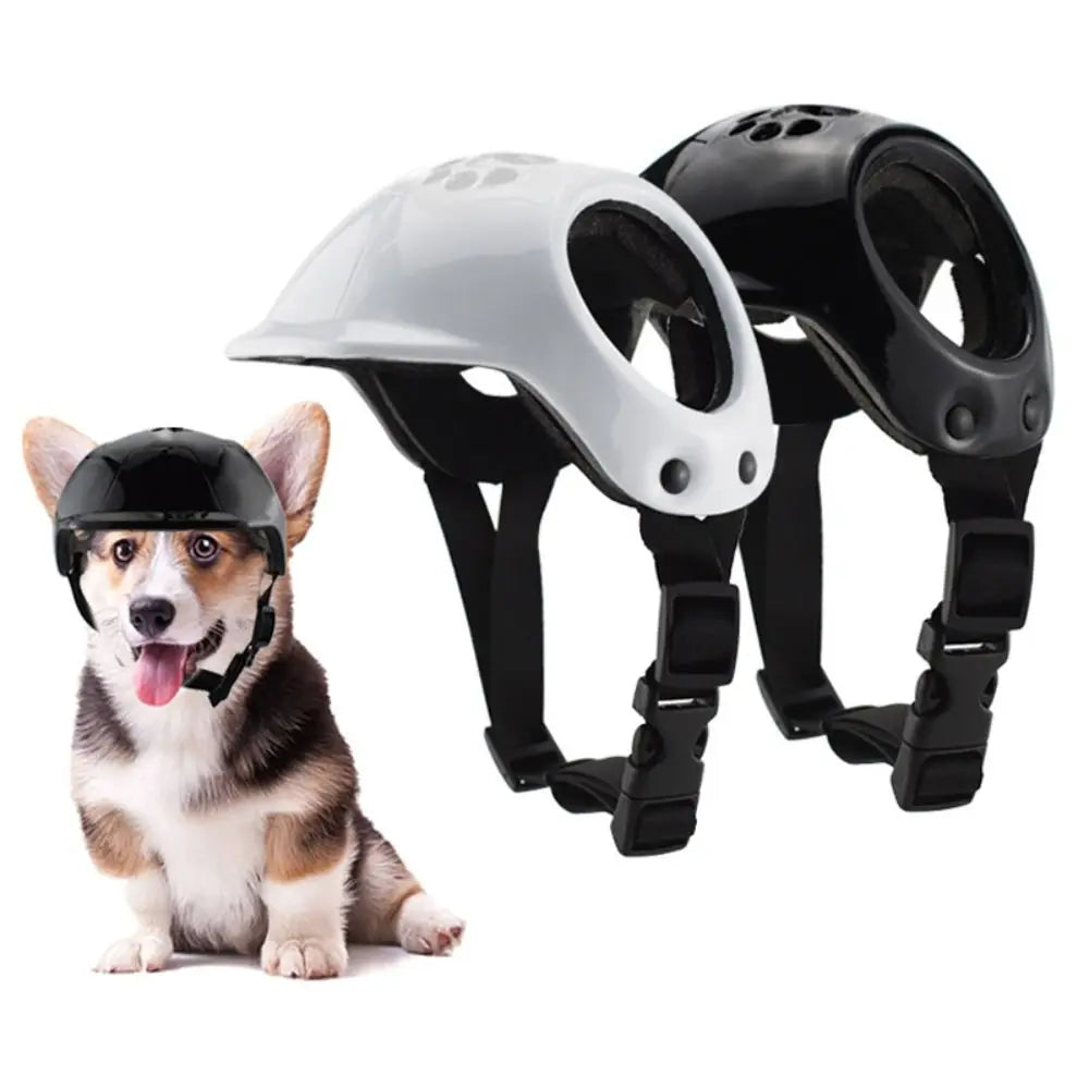 Adjustable Plastic Pet Dog Helmet | Safety Headgear for Pets