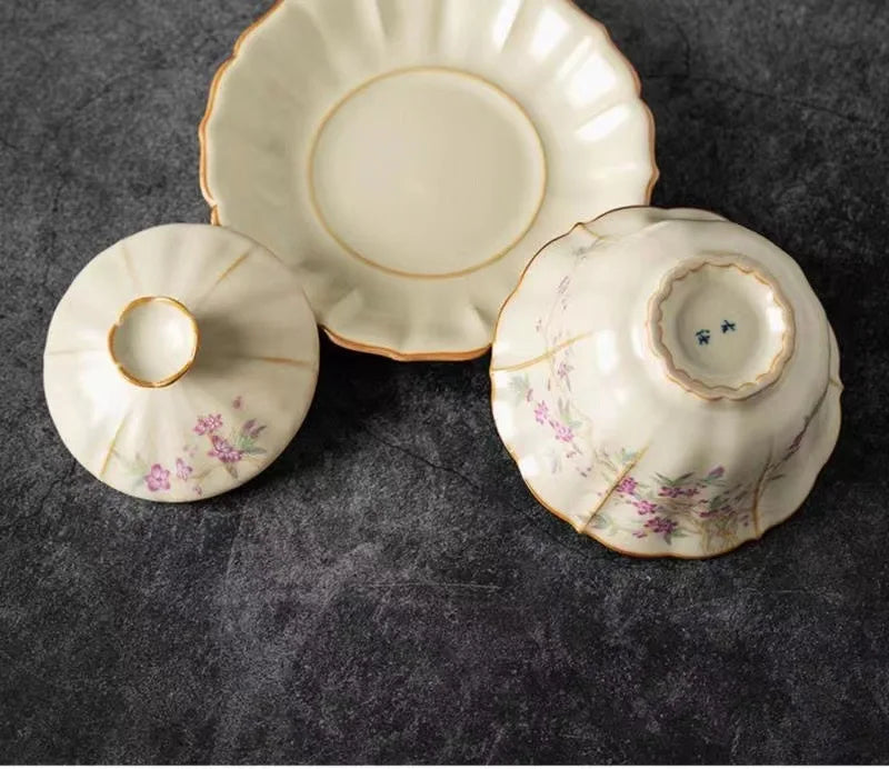 Retro Ceramic Tea Brewing Cup Set | Elegant Anti-Scald Teacup