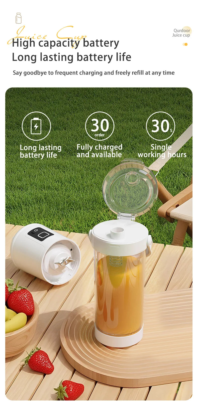 Rechargeable Mini Juicer Cup | Portable Blender for Home & Travel