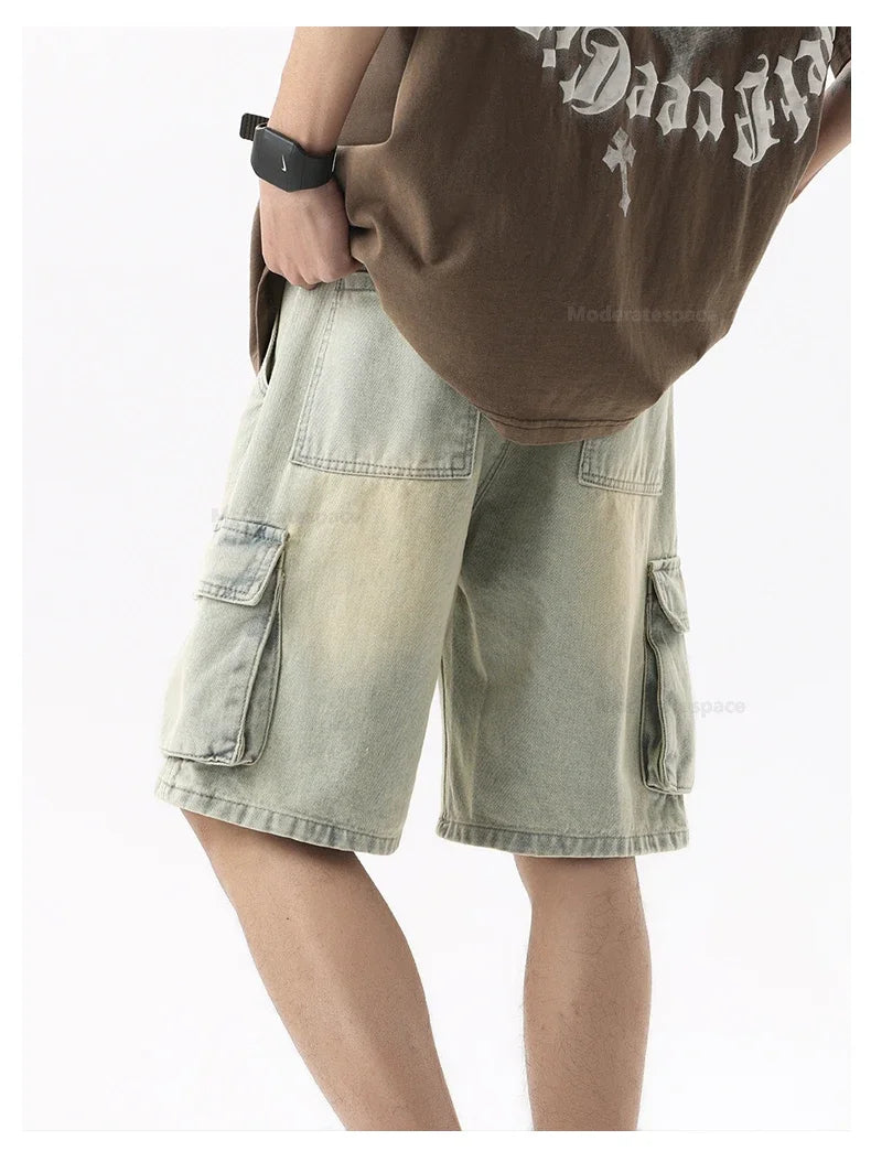 Men's Summer Retro Fashion Denim Shorts | Multi-pocket & Comfortable
