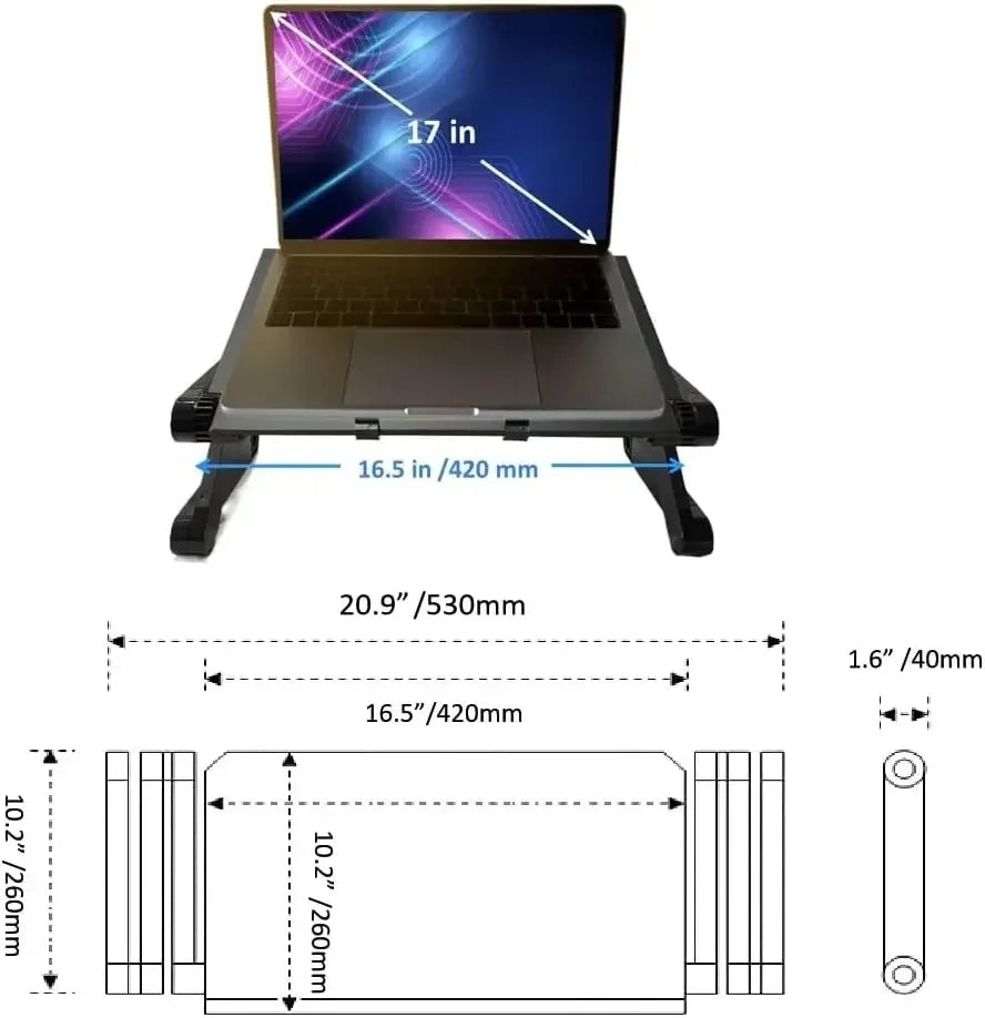 Mesa portátil ajustable para ordenador portátil con alfombrilla de ratón refrigerante