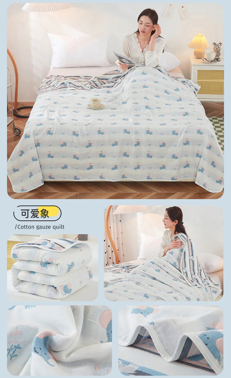 Breathable Summer Quilt | Multi-functional Cotton Towel Blanket