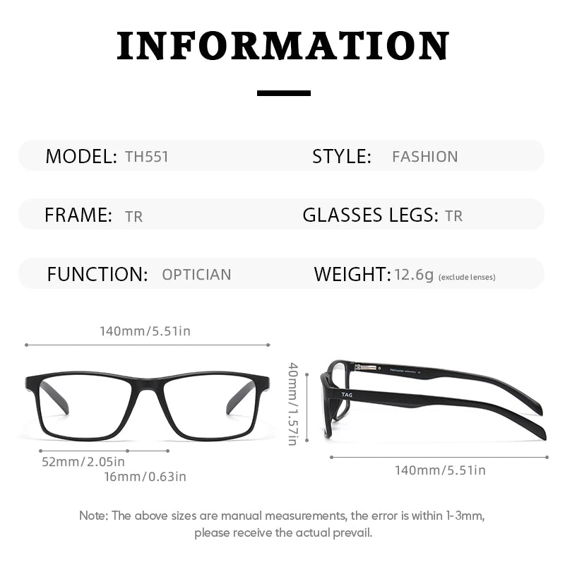 Ultralight Retro Eyeglasses Frames | Stylish Unisex Specs