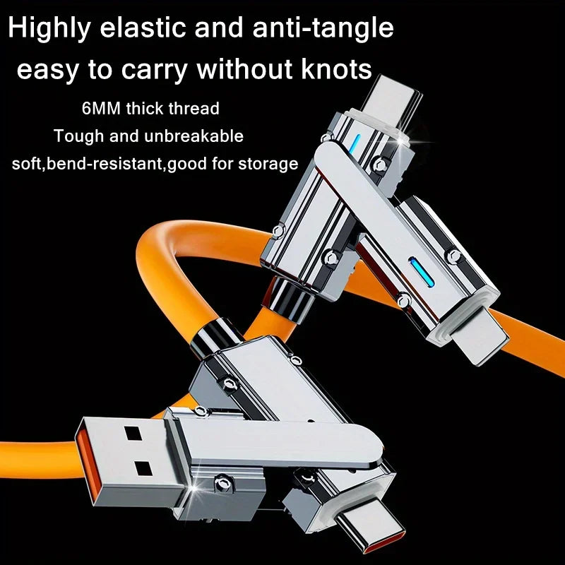 4 In 1 USB Fast Charging Cable | 100W Compatibility for All Devices