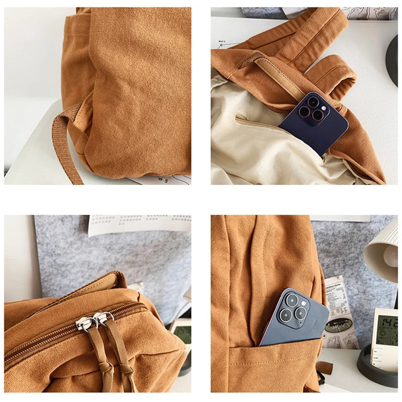 Casual Canvas Backpack for Students | Trendy Unisex College Bag