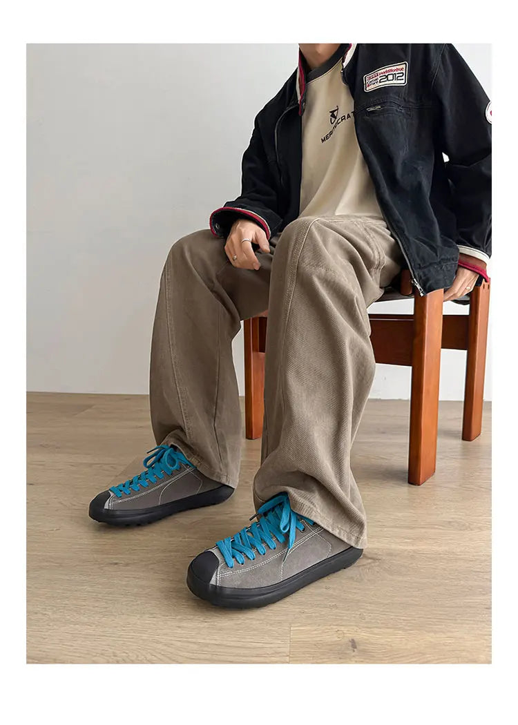 Men's Casual Suede Sneakers | Non-Slip Platform Walking Shoes