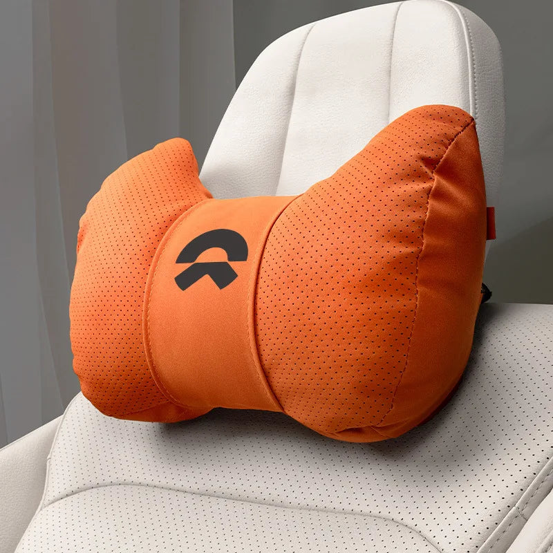 Premium Leather Car Neck Pillow | Ultimate Lumbar Support