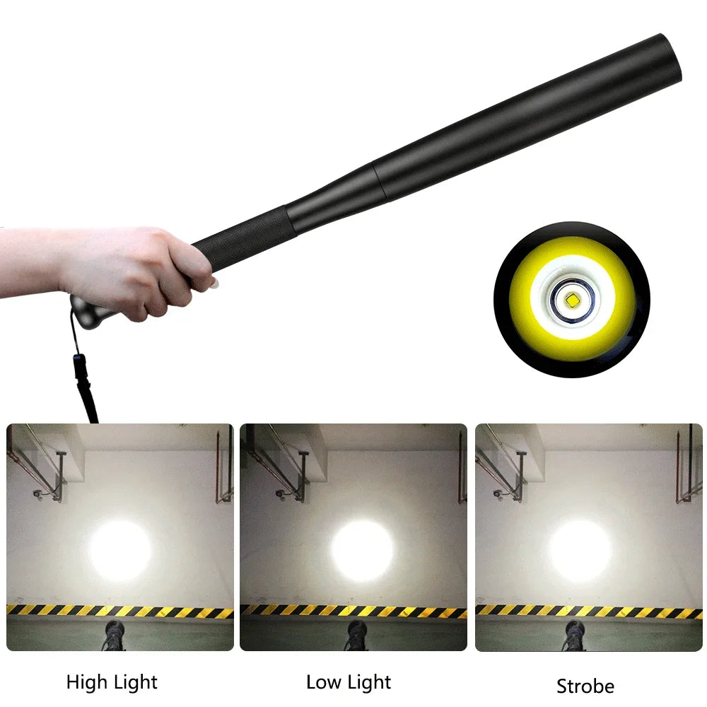 Super Bright Waterproof Aluminium Alloy Baseball Bat Flashlight