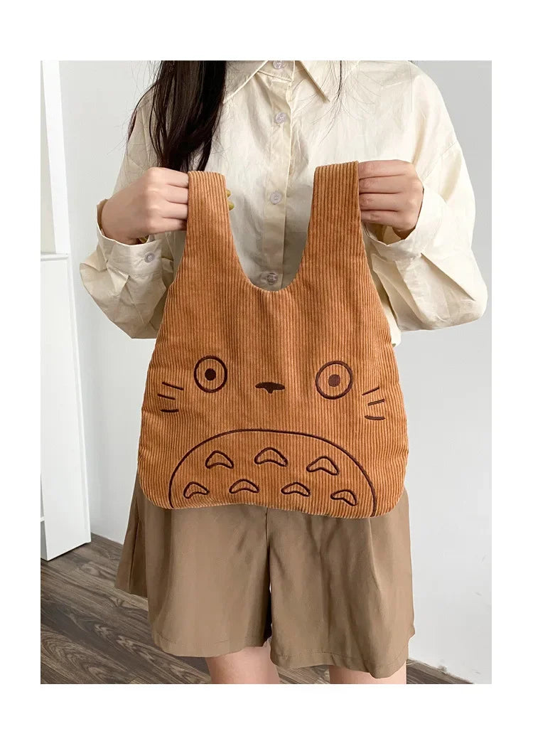 Women's Corduroy Shoulder Bag | Trendy Large Capacity Purse