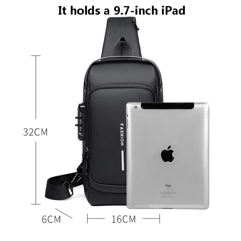 Men's Multifunctional Anti-theft USB Shoulder Bag | Travel Sling Bag