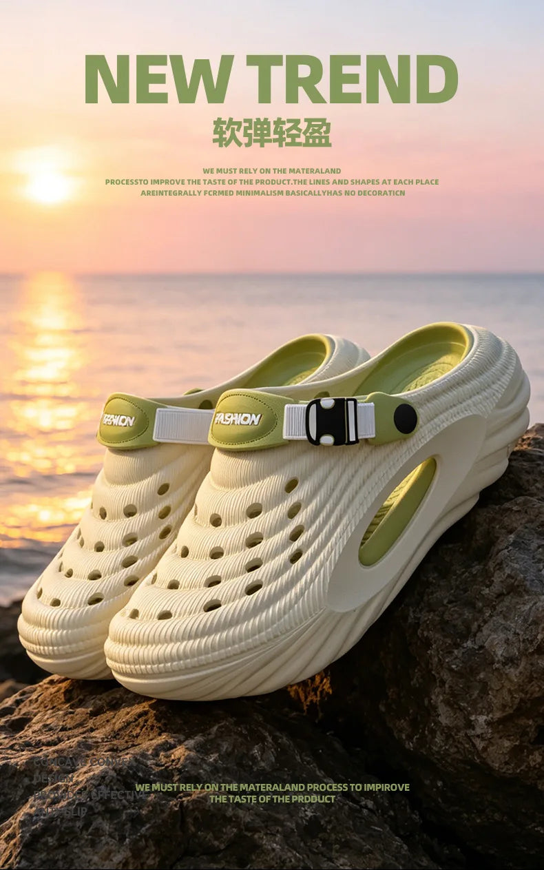 Men's Summer Thick Sole Breathable Outdoor Slippers | Comfort & Style