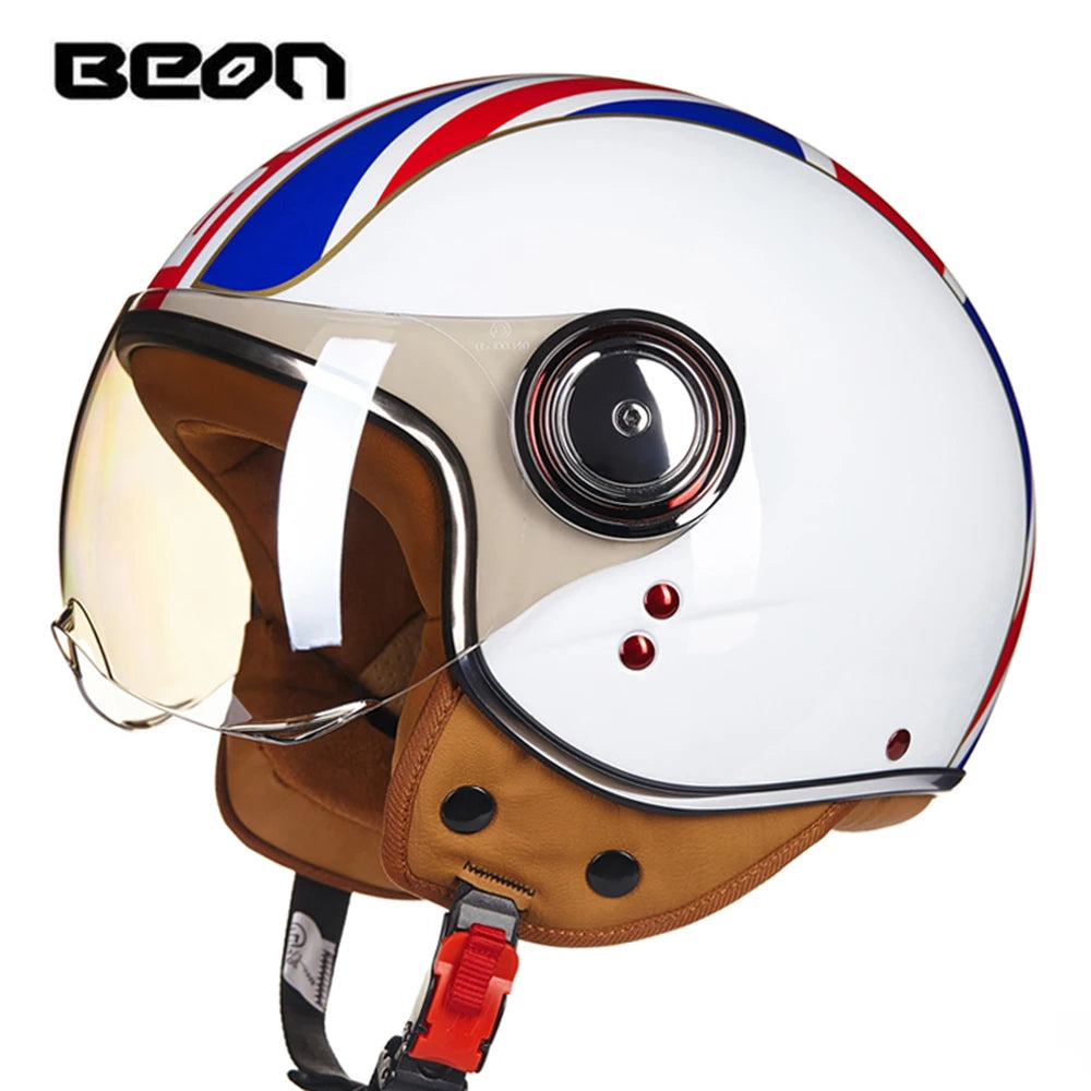 Vintage Open Face Motorcycle Helmet | Retro Style Protection Gear