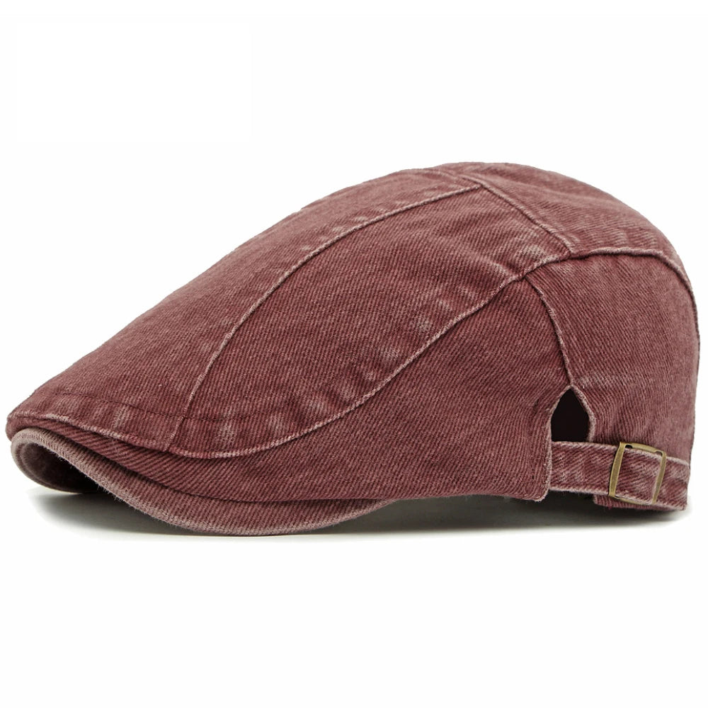 Unisex Adjustable Denim Beret Hat | Stylish Artist Cap