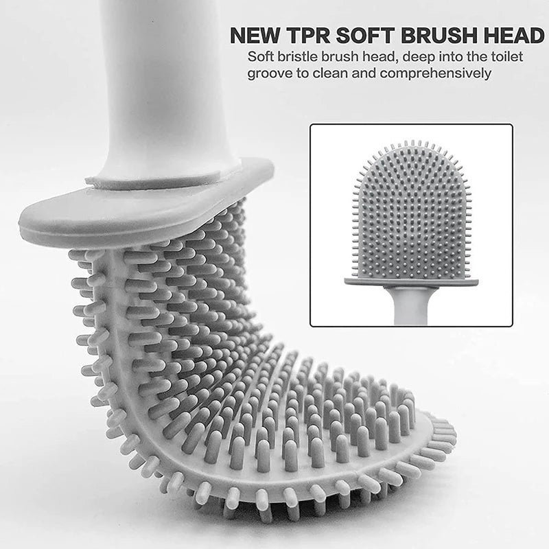 Wall Hanging Toilet Brush with Holder | Soft Bristles WC Cleaner