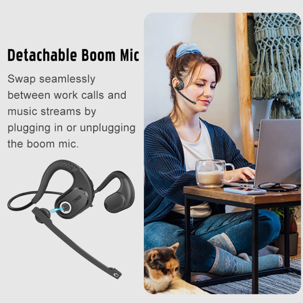 Bluetooth 5.3 Waterproof Open Ear Sports Headphones | Wireless Comfort