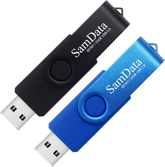 2 Pack 32GB USB Flash Drives | LED Indicator & Capless Design