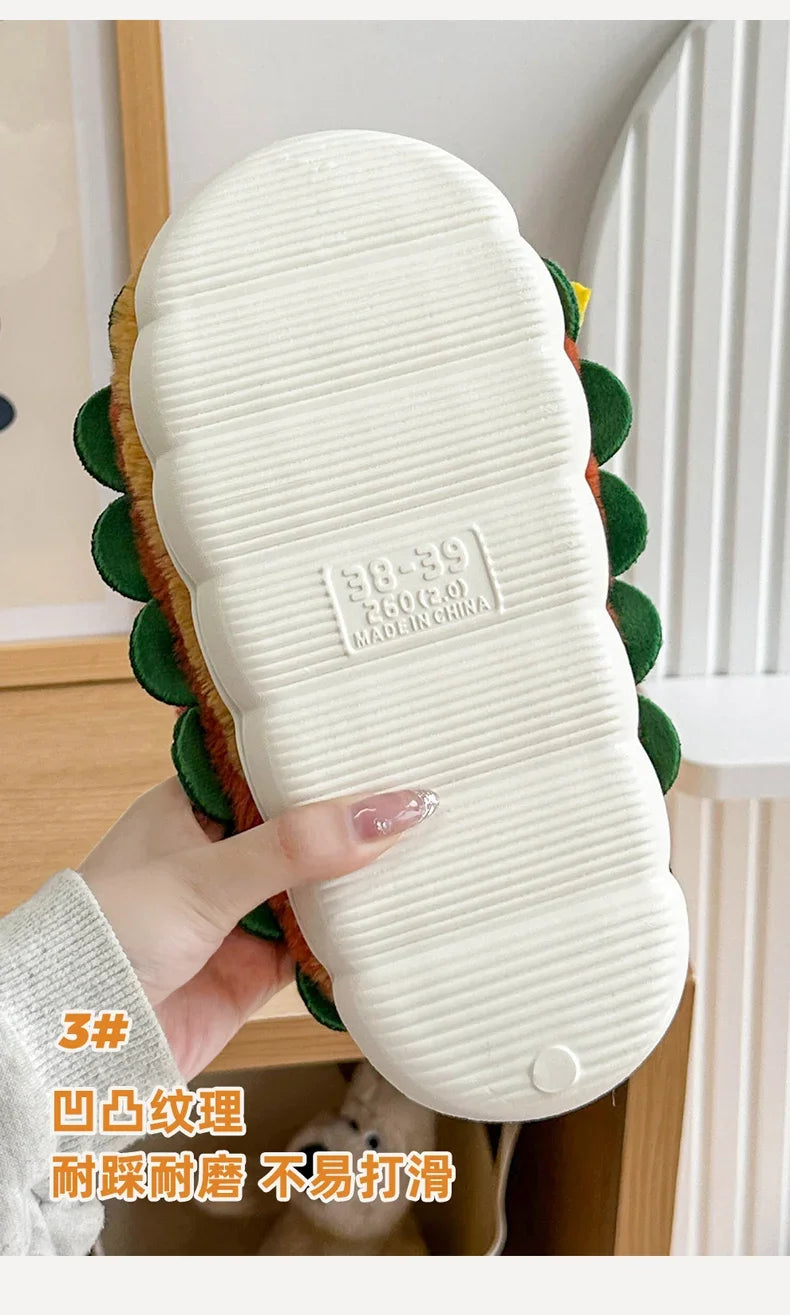 Funny Hamburger Plush Slippers | Cozy 3D Cartoon Slides for All