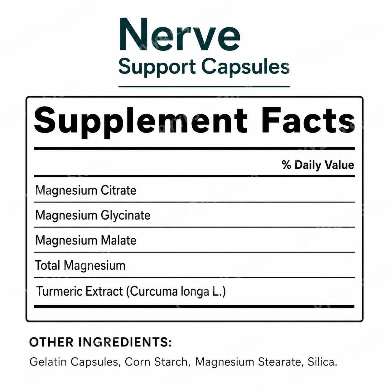 4-in-1 Nerve Support Capsules with Magnesium & Turmeric Extract