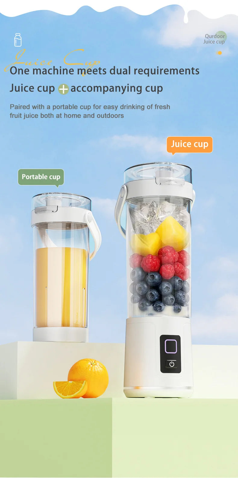 Rechargeable Mini Juicer Cup | Portable Blender for Home & Travel