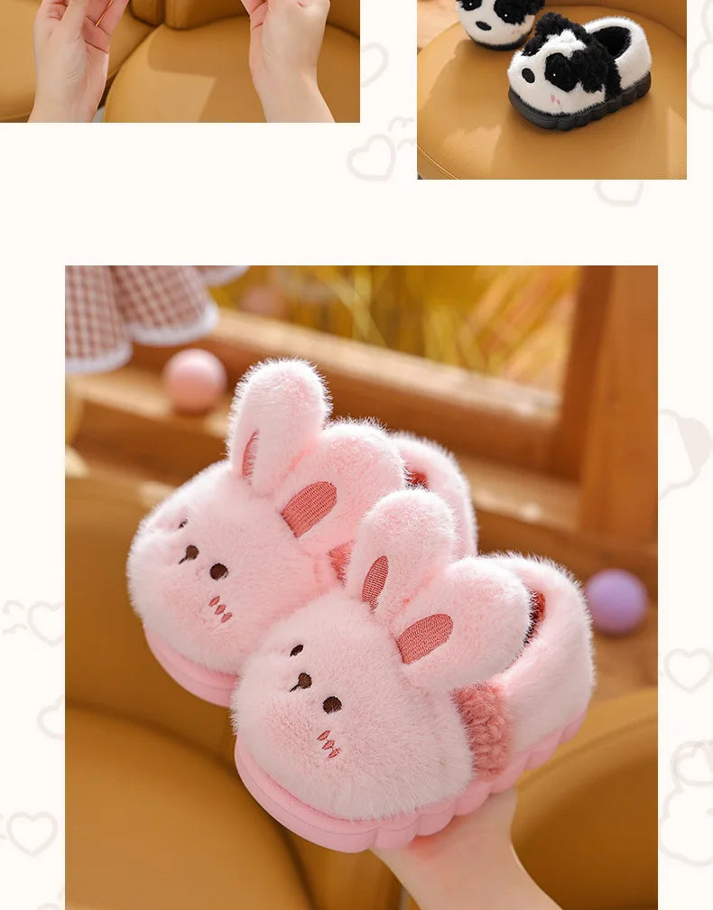 Unisex Cute Animal Plush Slippers | Cozy Memory Foam Slides