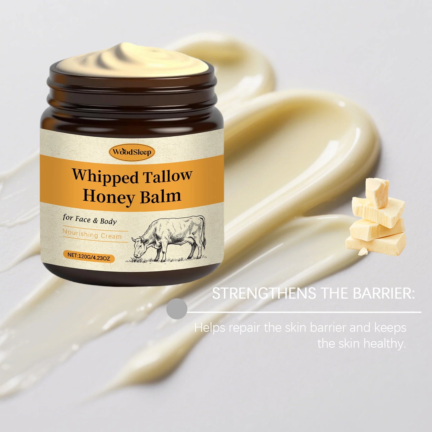 Honey & Beef Tallow Moisturizing Cream | Deep Nourishment & Care