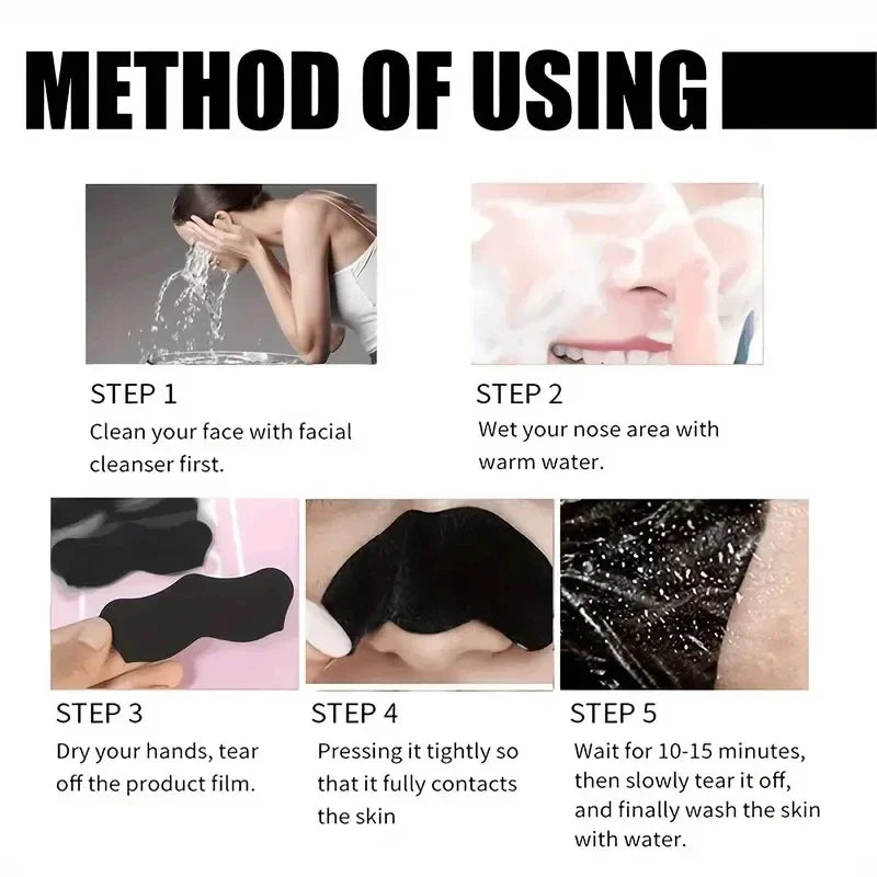 50/100PCS Charcoal Nose Strips for Blackhead Removal & Acne Treatment